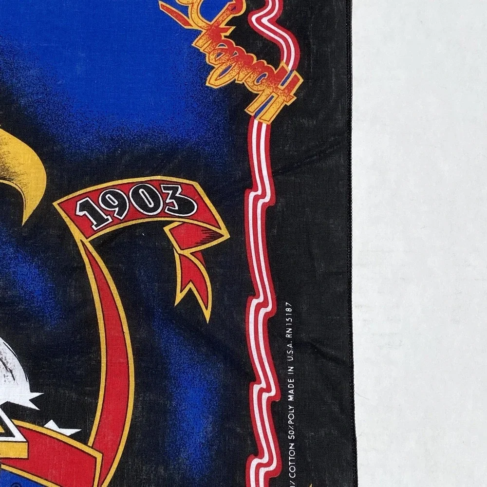 New VTG Harley Davidson Scarf Bandanna Eagle Flag 21